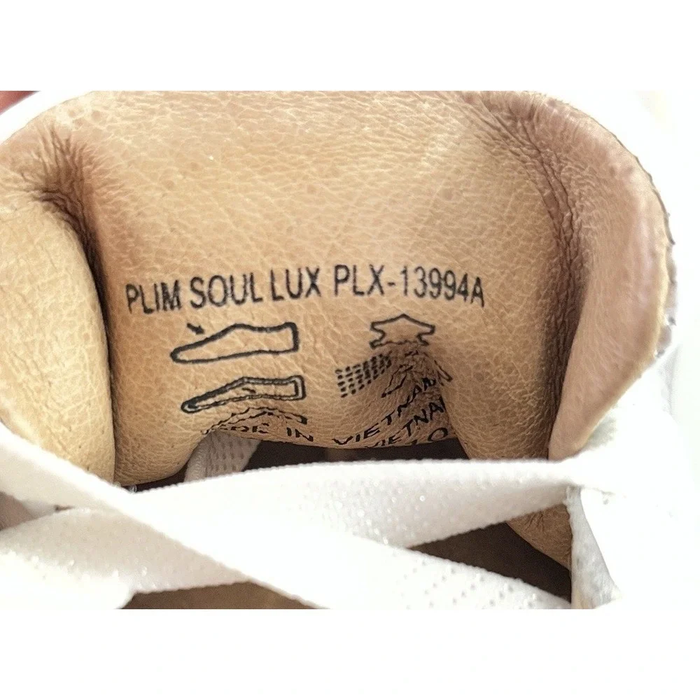 Taos Plim Soul Lux‎ PLX White Leather Women's Sneakers 7.5 Canvas Shoes 13994A